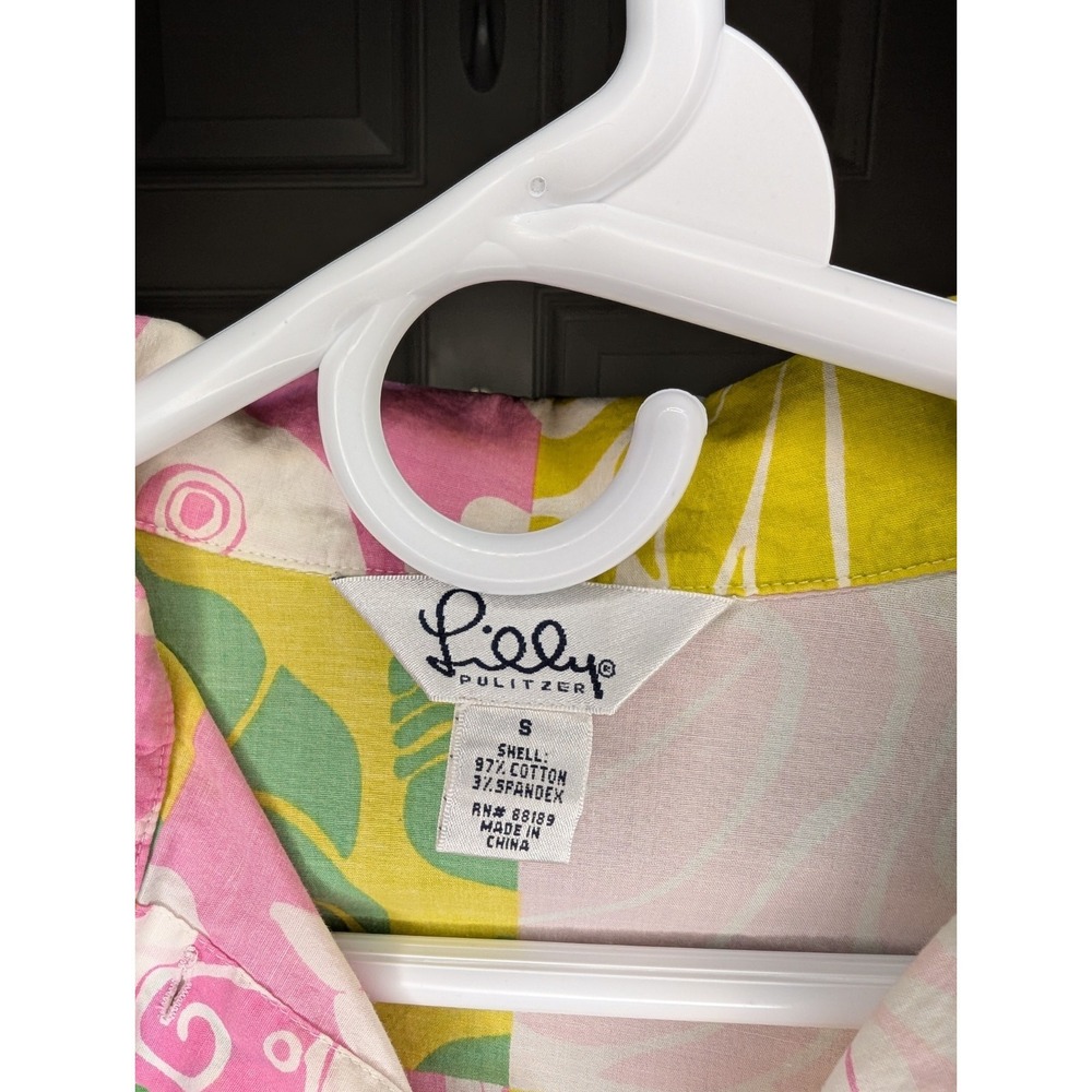 Lilly Pulitzer White Label Women's Small L/S Blouse Crabs Fish Shells Starfish - Picture 7 of 10